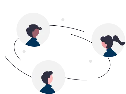 人と人がつながる様子のイラスト