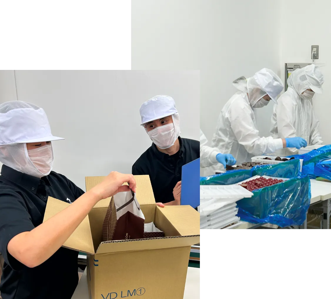 工場で作業をする人たち